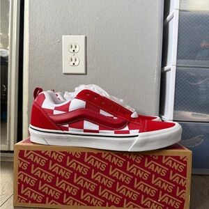 Vans Red and White Checkered Sneakers